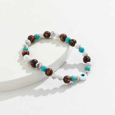 Olivenorma Turquoise Evil Eye Men Beaded Bracelet