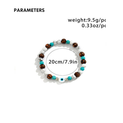 Olivenorma Turquoise Evil Eye Men Beaded Bracelet