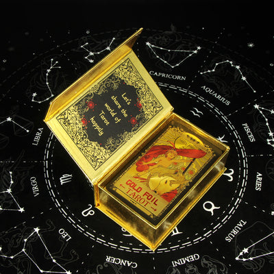 Olivenorma Red Green Sun Moon PET Waterproof Golden Tarot Card