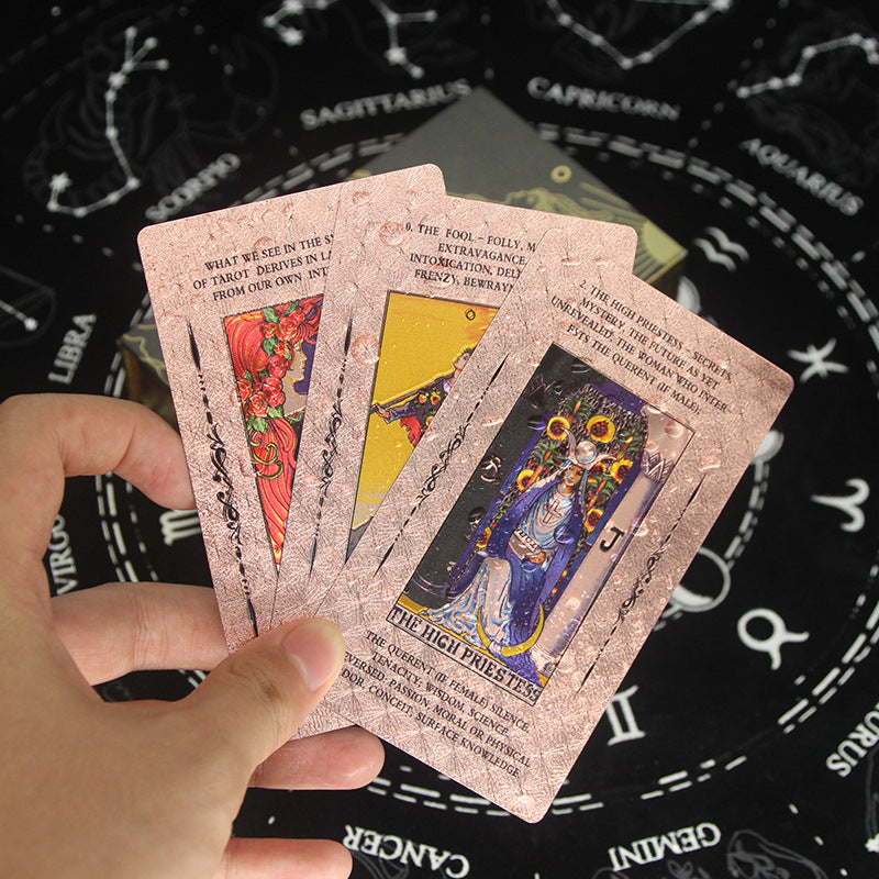 Olivenorma Cosmic Print PVC Waterproof Rose Gold Tarot Card