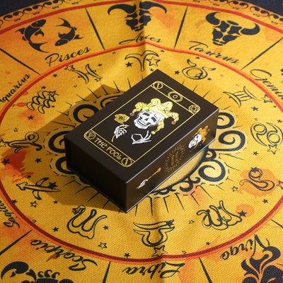 Olivenorma Skull Pattern Black Gold PVC Waterproof Tarot Card