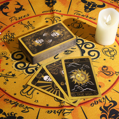 Olivenorma Skull Pattern Black Gold PVC Waterproof Tarot Card