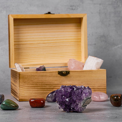 Olivenorma 11 Types Of Natural Stone Wooden Boxes Crystal Set