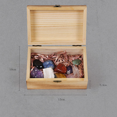 Olivenorma 11 Types Of Natural Stone Wooden Boxes Crystal Set