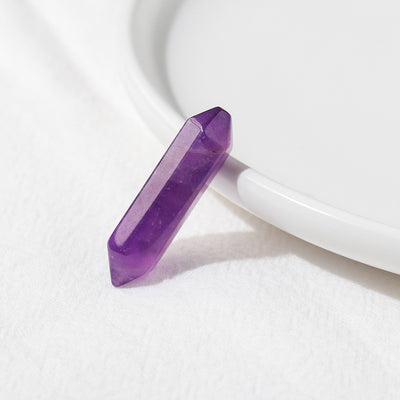 Olivenorma Natural Crystal Double Pointed Column Chakra Gemstone Decoration - Amethyst - image 21
