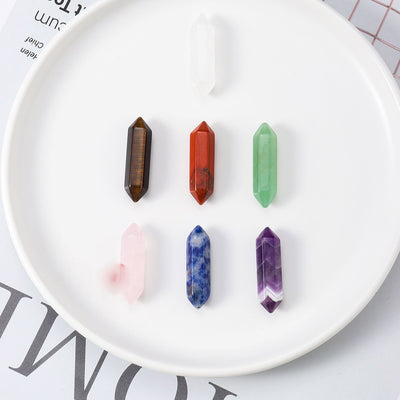 Olivenorma Natural Crystal Double Pointed Column Chakra Gemstone Decoration