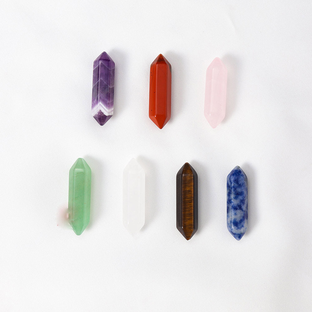 Olivenorma Natural Crystal Double Pointed Column Chakra Gemstone Decoration