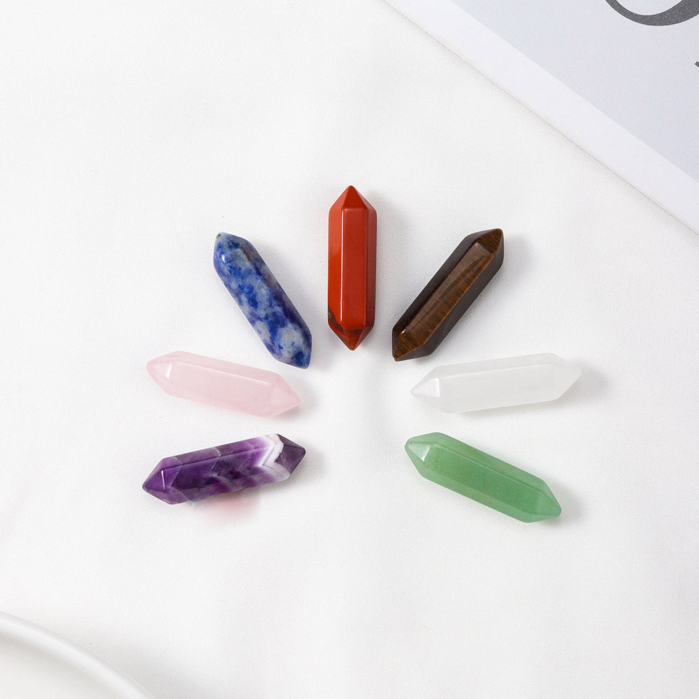 Olivenorma Natural Crystal Double Pointed Column Chakra Gemstone Decoration