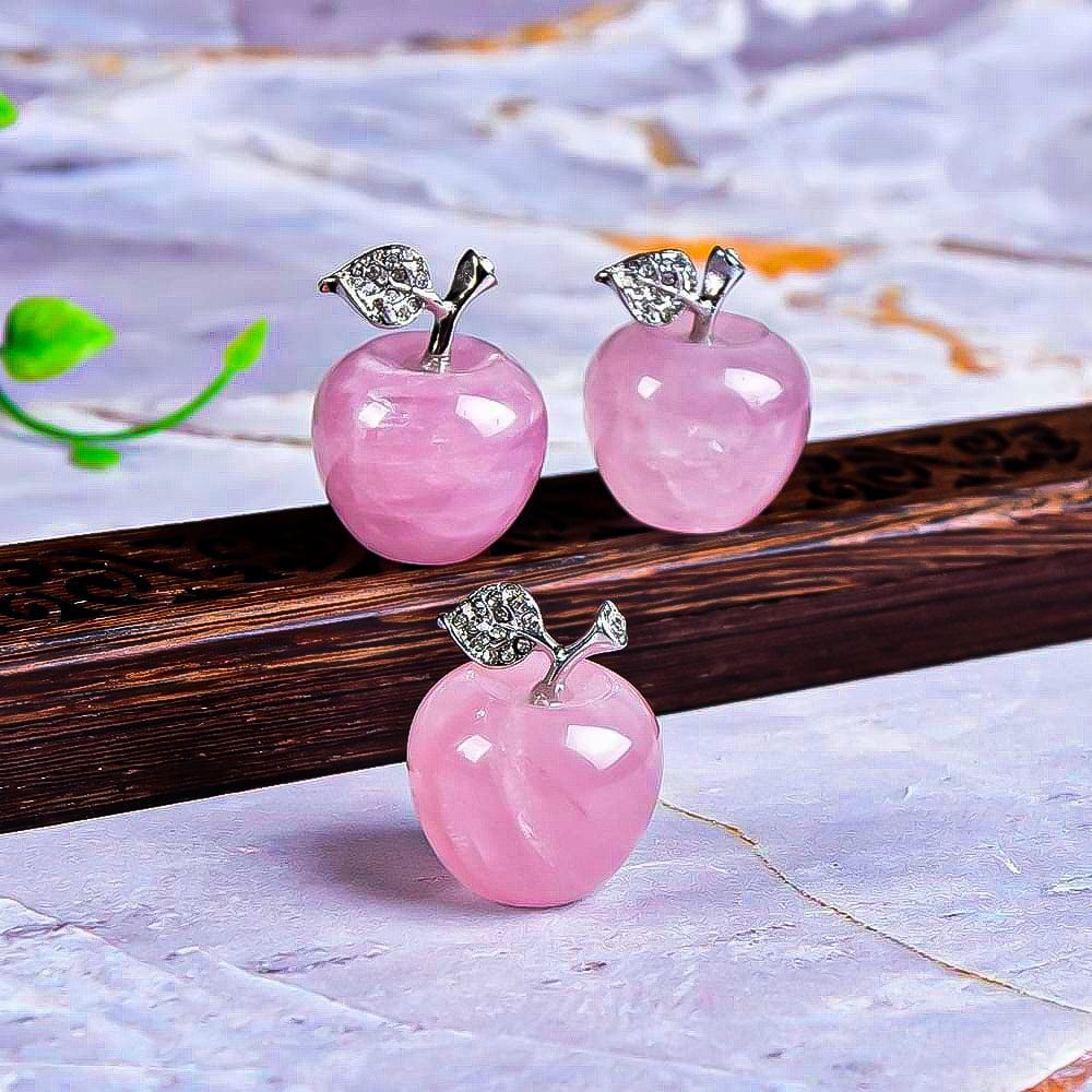 Olivenorma Christmas Eve Natural Stone Apple Carving Gemstone Decoration