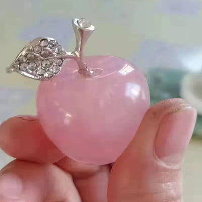 Olivenorma Christmas Eve Natural Stone Apple Carving Gemstone Decoration