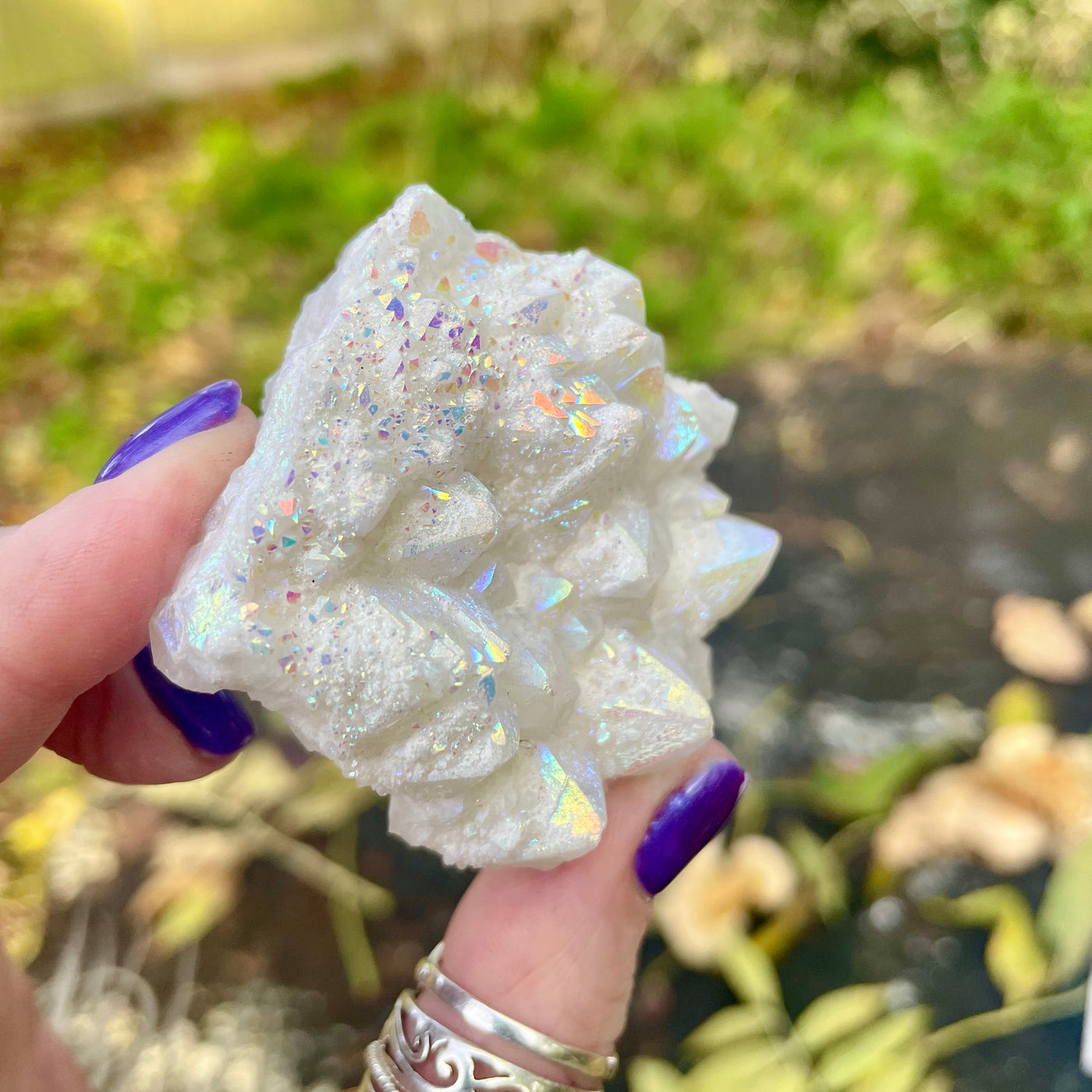 Olivenorma Angel Aura Quartz Crystal Cluster Gemstone Decoration