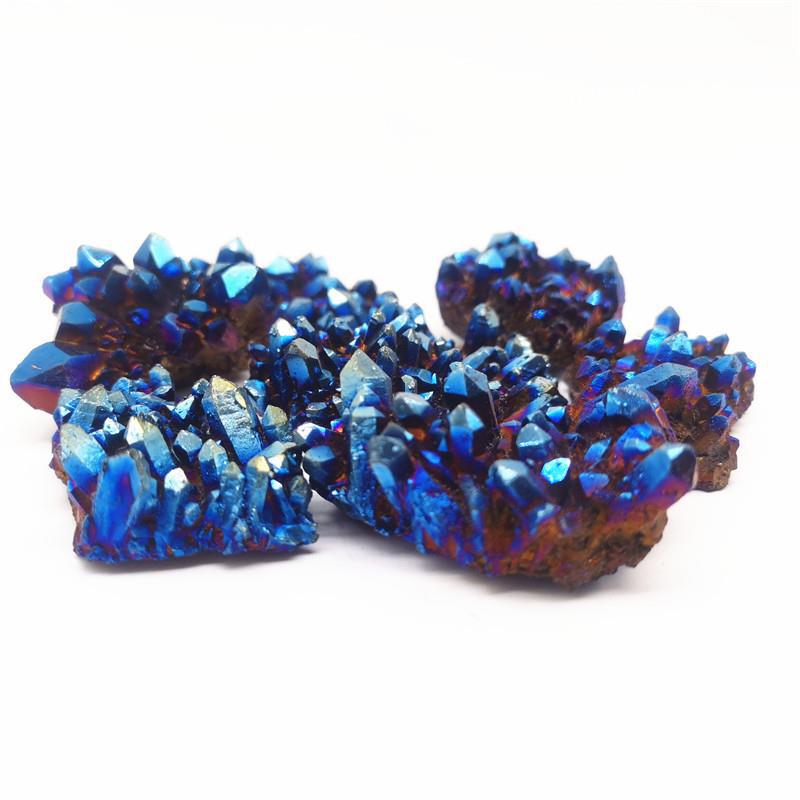 Olivenorma Natural Titanium Aura Quartz Crystal Cluster Gemstone Decoration