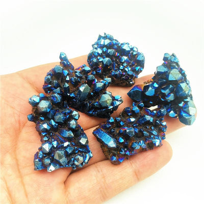 Olivenorma Natural Titanium Aura Quartz Crystal Cluster Gemstone Decoration