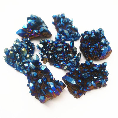 Olivenorma Natural Titanium Aura Quartz Crystal Cluster Gemstone Decoration