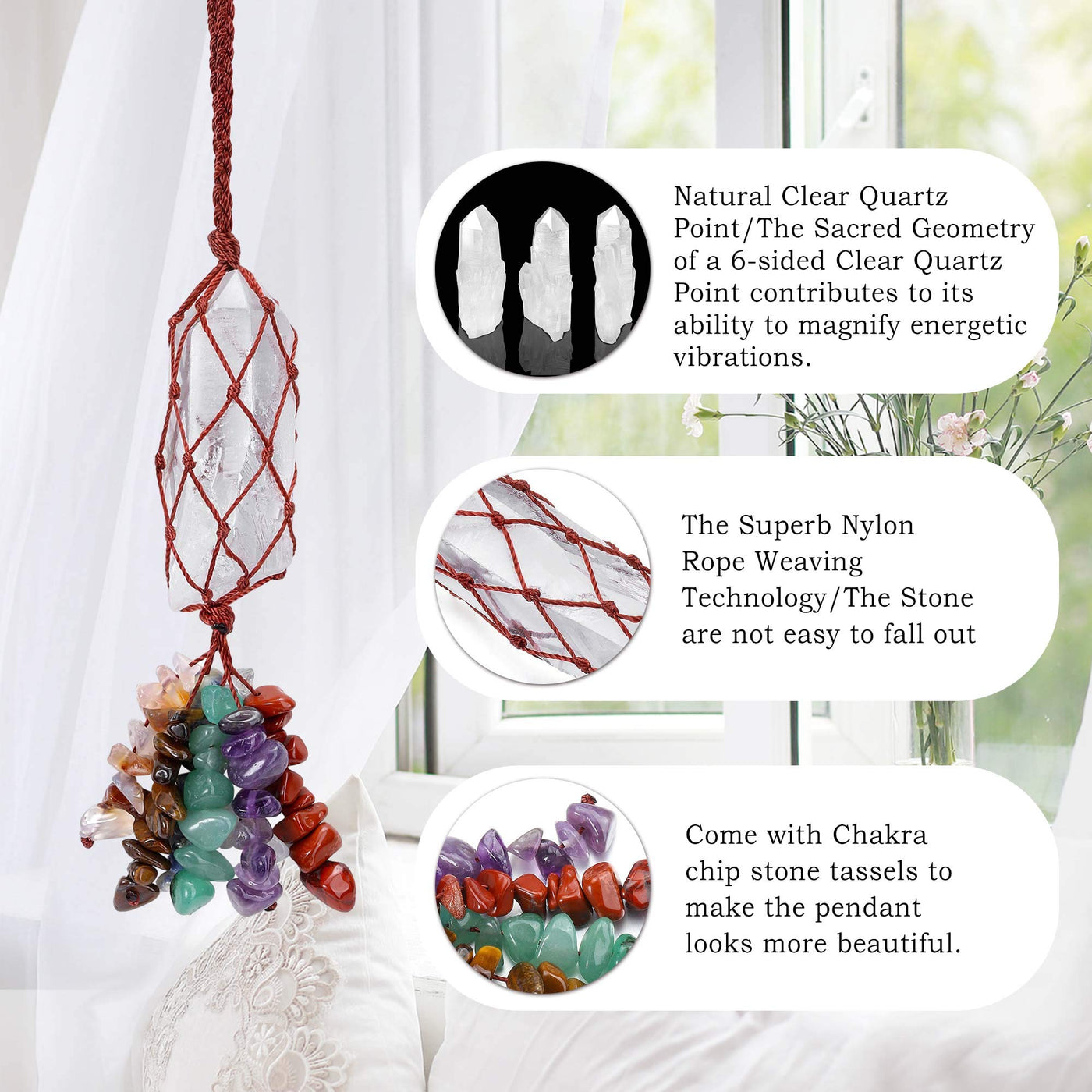 Olivenorma 7 Chakra Healing Crystals Hanging Ornament