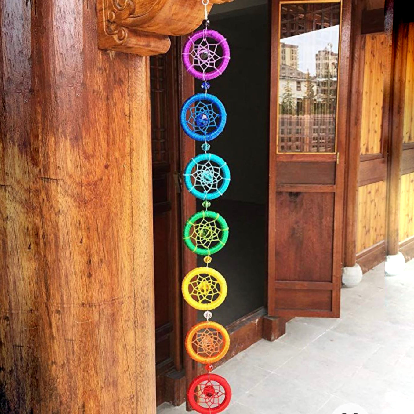 Olivenorma Chakra Dream Catcher Rainbow Yoga Wall Ornament