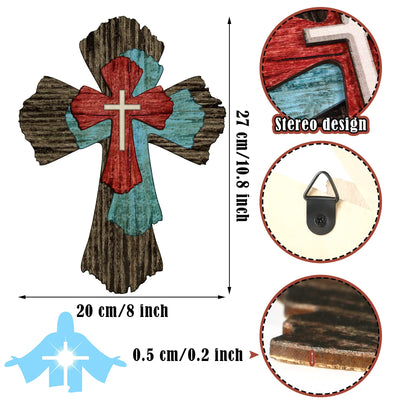 Olivenorma Farmhouse Wooden Hanging Cross Wall Decor