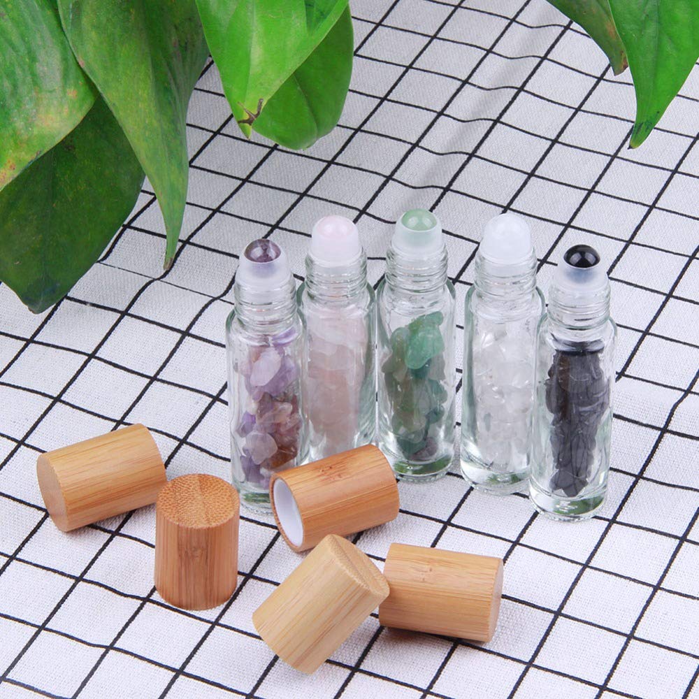 Olivenorma 10ml Gemstone Roller Bottle Healing Crystal Decoration