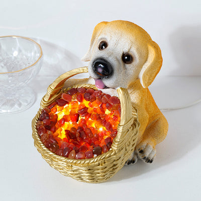 Olivenorma Natural Crystal Gravel Dog Shaped Night Crystal Lamp