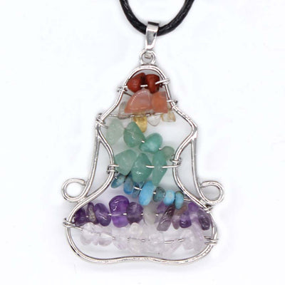 Olivenorma Chakra Crystal Pendant Yoga Meditation Wire Wrapped Neckalce