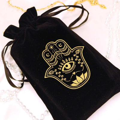 Olivenorma Hamsa Hand Velvet Jewelry Pouch Gift Bag