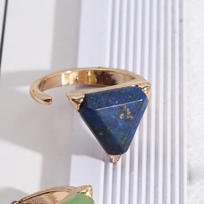 Olivenorma Triangle Green Aventurine Amethyst Ring - Lapis Lazuli - image 10