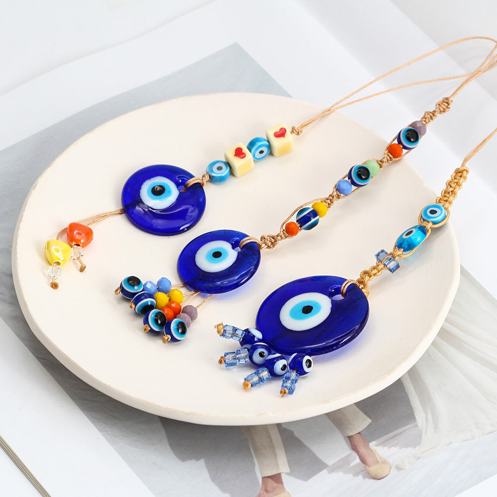 Olivenorma Blue Glass Evil Eye Car Pendant Ornament