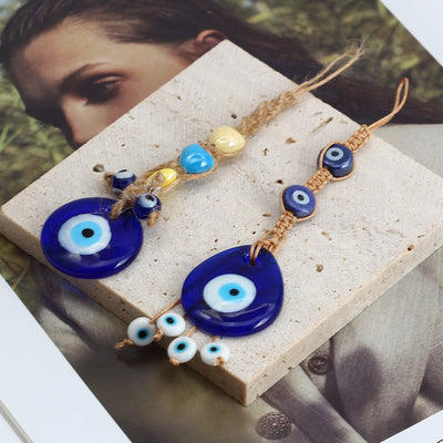 Olivenorma Blue Glass Evil Eye Car Pendant Ornament