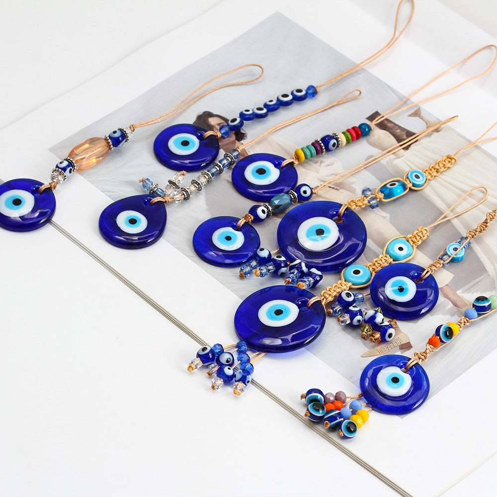 Olivenorma Blue Glass Evil Eye Car Pendant Ornament