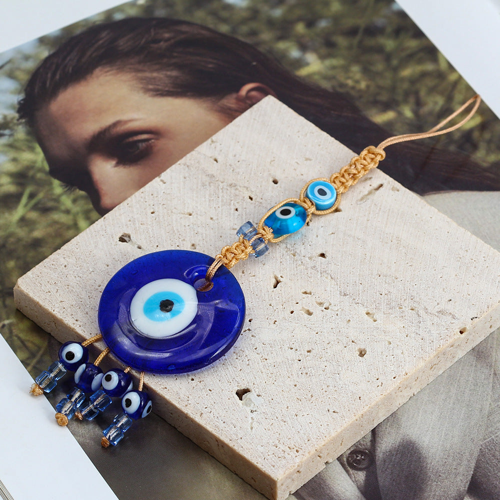 Olivenorma Blue Glass Evil Eye Car Pendant Ornament