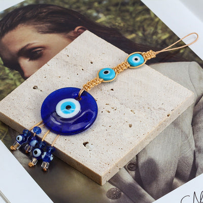 Olivenorma Blue Glass Evil Eye Car Pendant Ornament