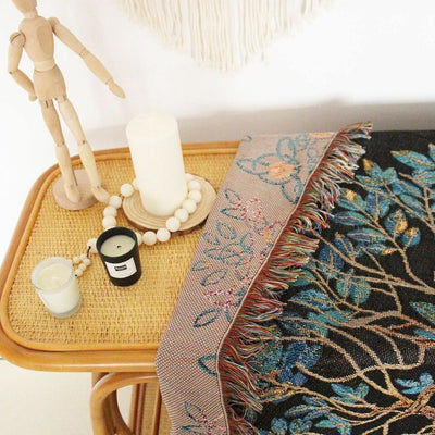 Olivenorma Tree Of Life Bohemian Fringed Woven Tapestry Blanket