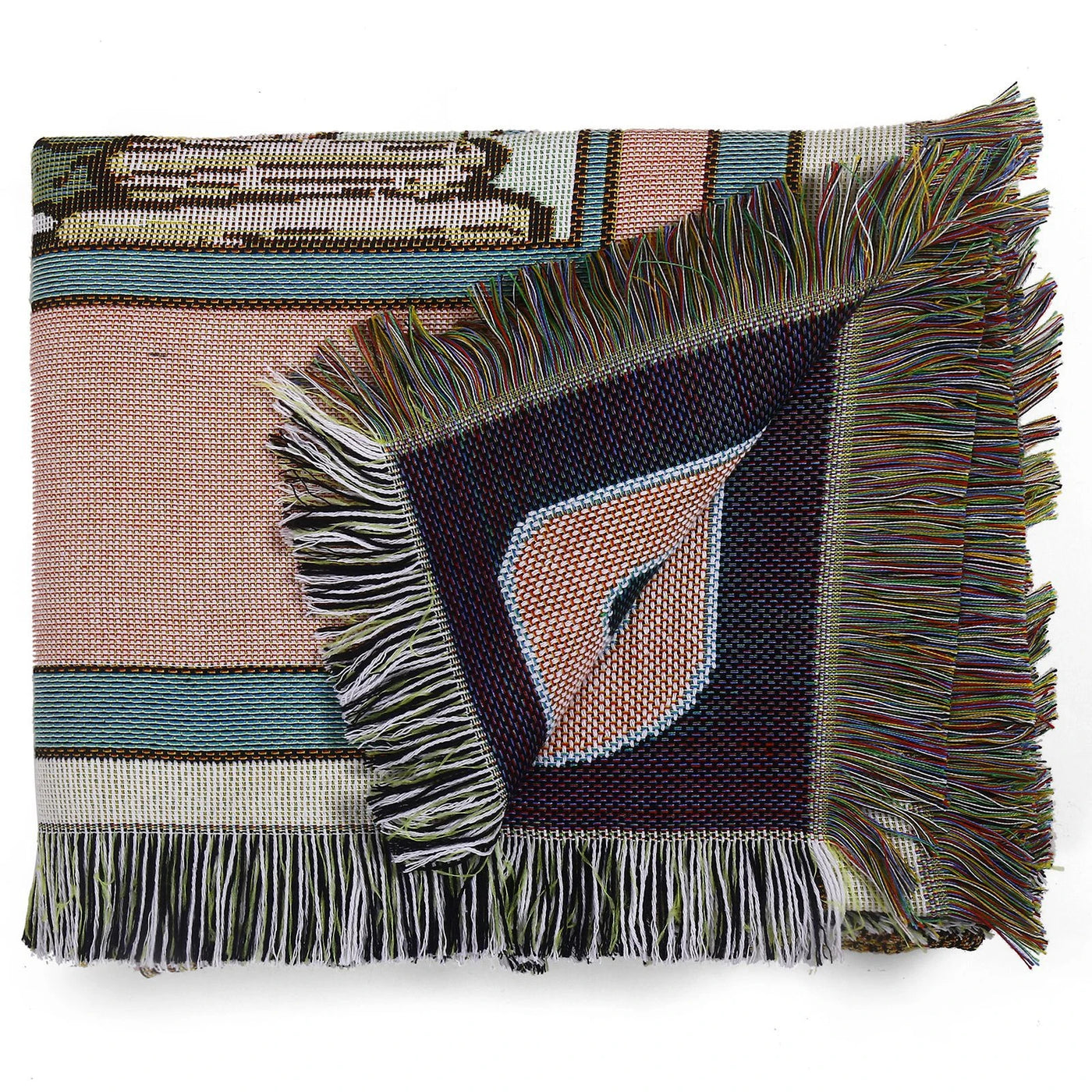 Olivenorma Tarot Card "THE MOON" Print Tassels Woven Blanket