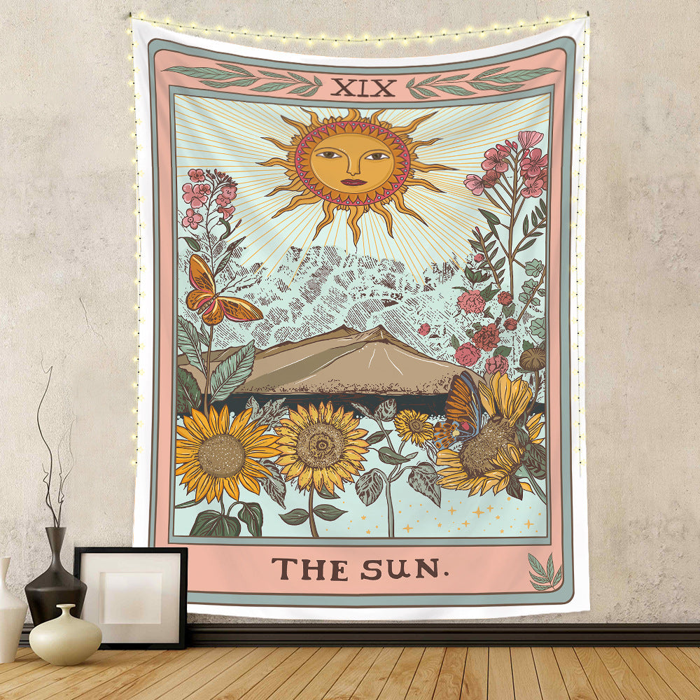 Olivenorma Tarot Card "THE SUN" Print Tassels Woven Blanket