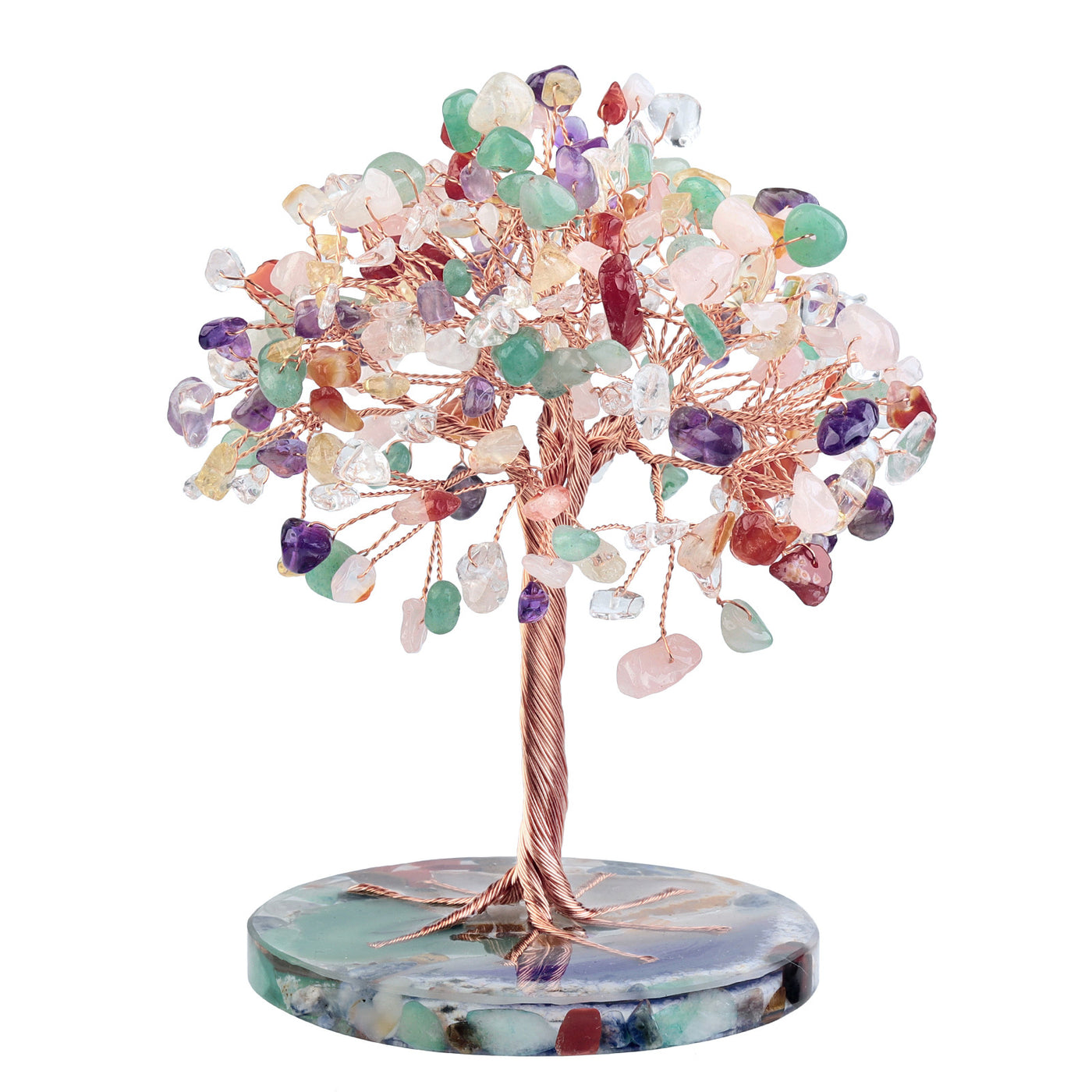 Olivenorma Round Agate Piece Base Healing Crystal Feng Shui Tree