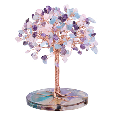 Olivenorma Round Agate Piece Base Healing Crystal Feng Shui Tree