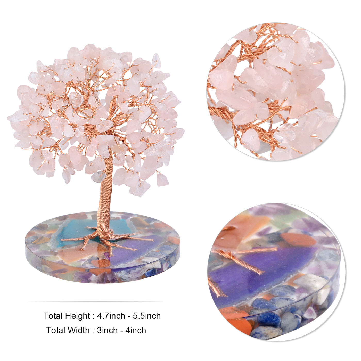 Olivenorma Round Agate Piece Base Healing Crystal Feng Shui Tree