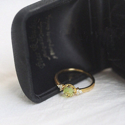 Olivenorma Natural Peridot Promise Engagement Ring