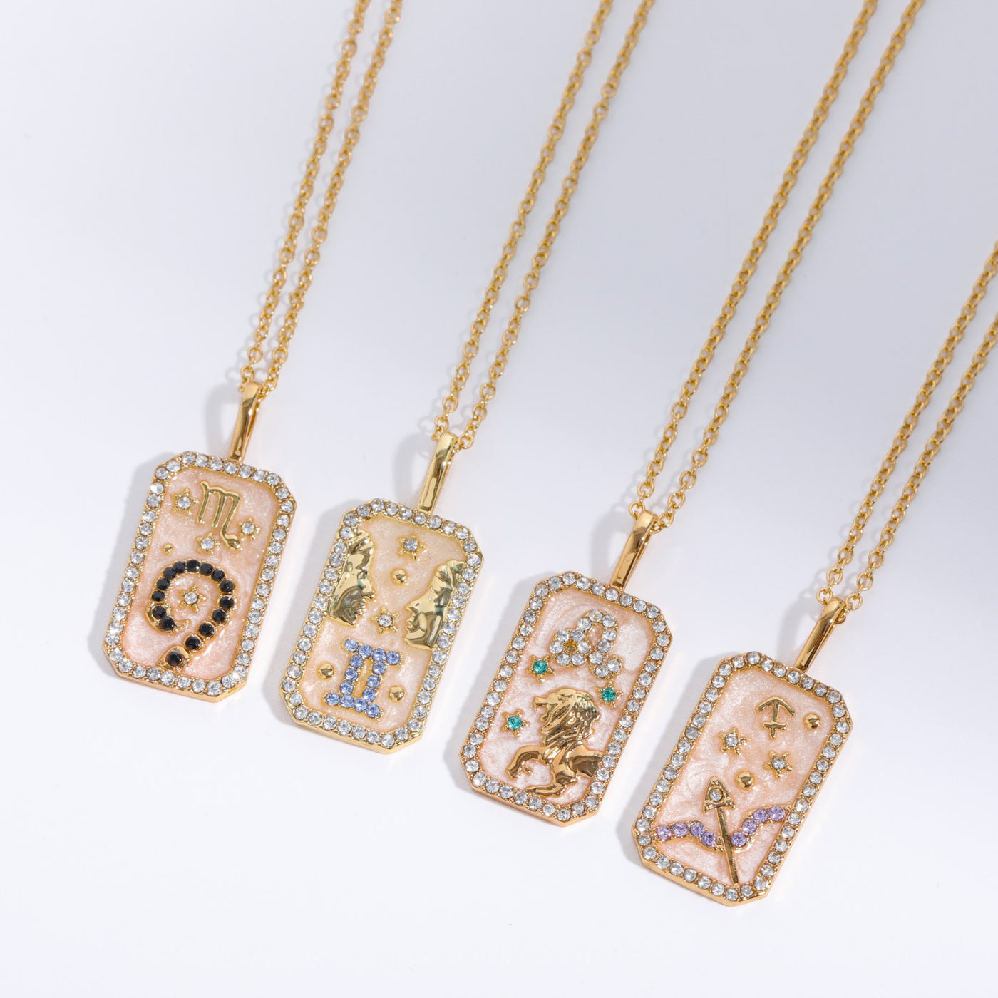 Olivenorma Tarot Card Zircon Zodiac Necklace