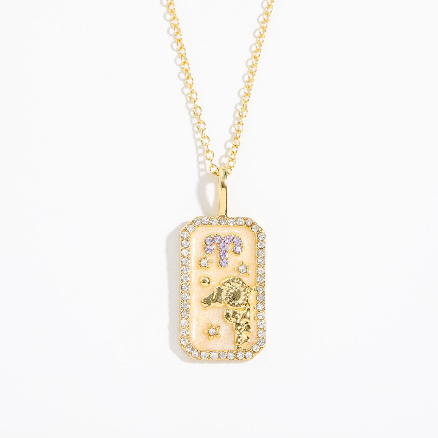 Olivenorma Tarot Card Zircon Zodiac Necklace