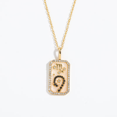 Olivenorma Tarot Card Zircon Zodiac Necklace