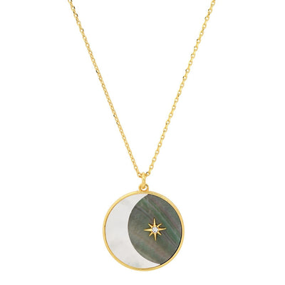 Olivenorma Tarot Card Moon Star Sun Evil Eye Necklace