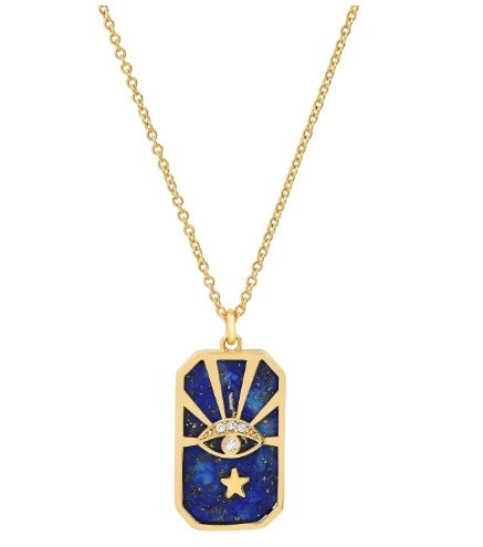 Olivenorma Tarot Card Moon Star Sun Evil Eye Necklace