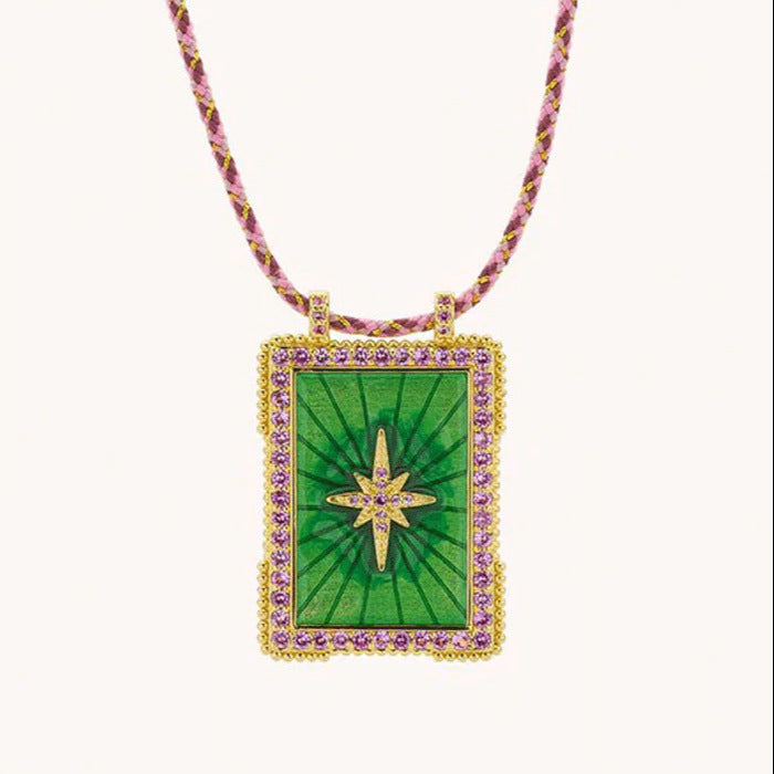 Olivenorma Tarot Card Braided Rope Necklace