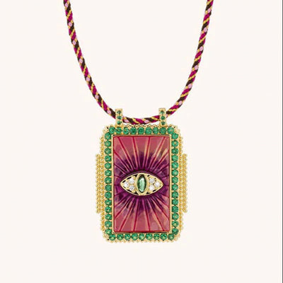 Olivenorma Tarot Card Braided Rope Necklace