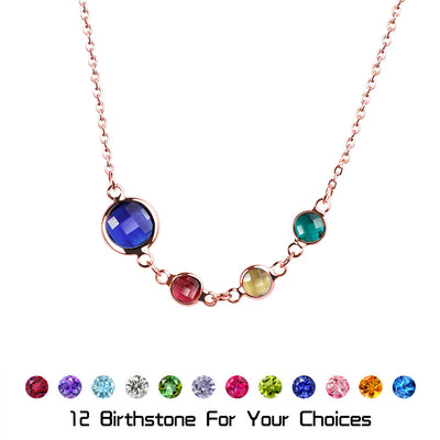 Olivenorma Optional Birthstone Zircon Beaded Pendant Necklace