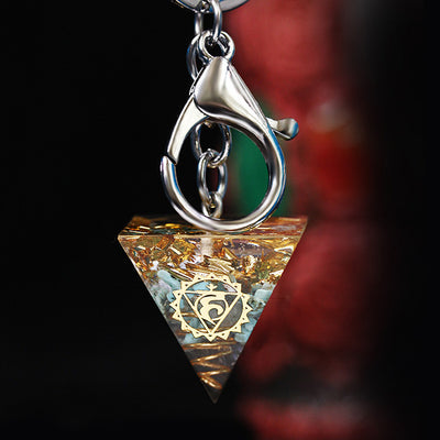 Olivenorma Chakra Healing Orgone Pyramid Energy Pendant Keychain  - Turquoise - image 8