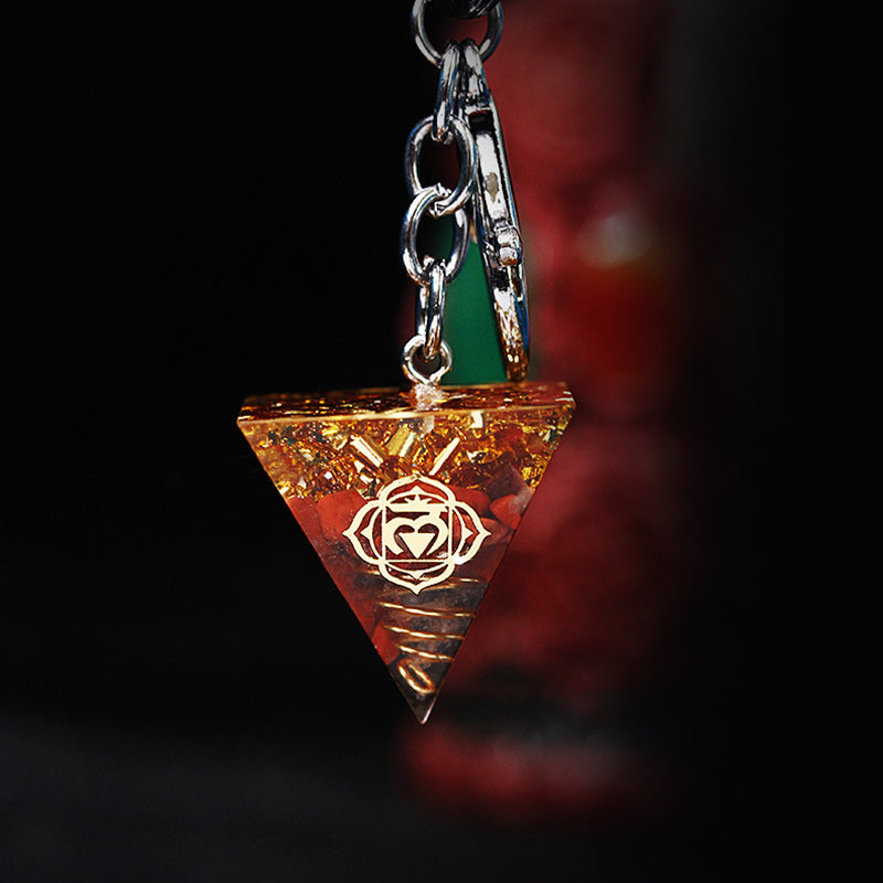 Olivenorma Chakra Healing Orgone Pyramid Energy Pendant Keychain  - Red Jasper - image 15