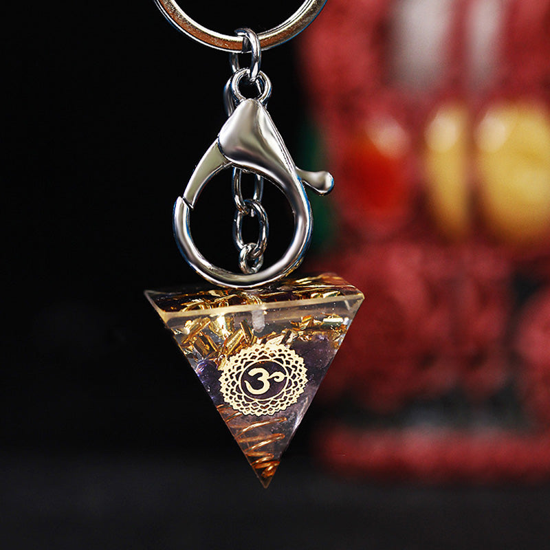 Olivenorma Chakra Healing Orgone Pyramid Energy Pendant Keychain