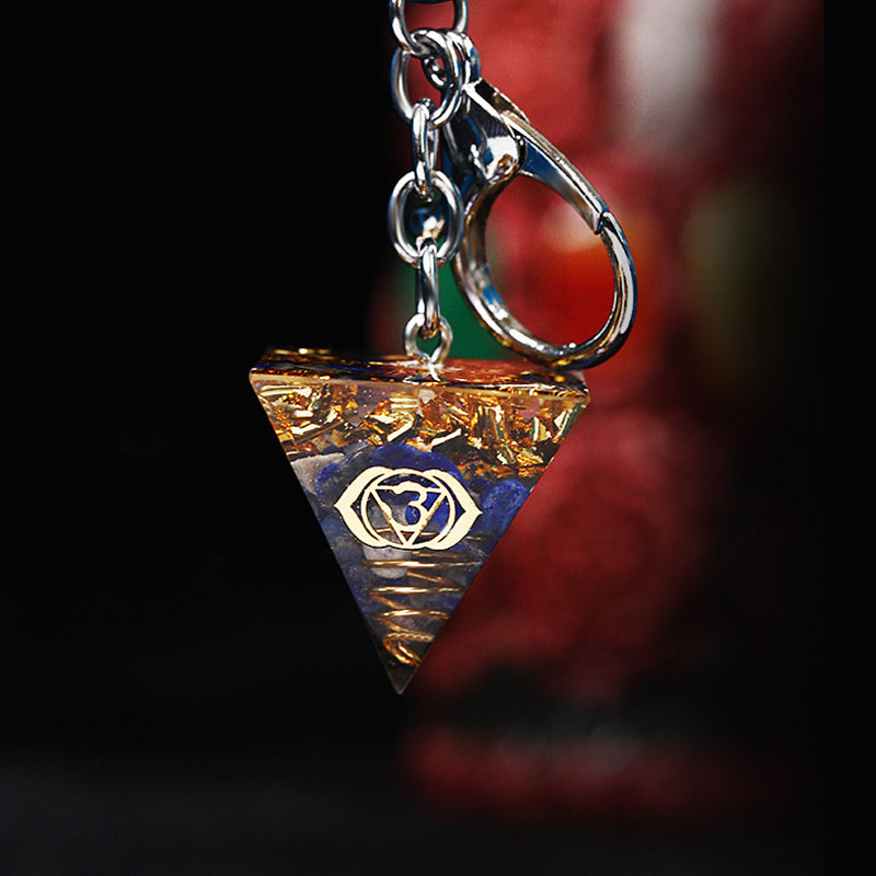 Olivenorma Chakra Healing Orgone Pyramid Energy Pendant Keychain